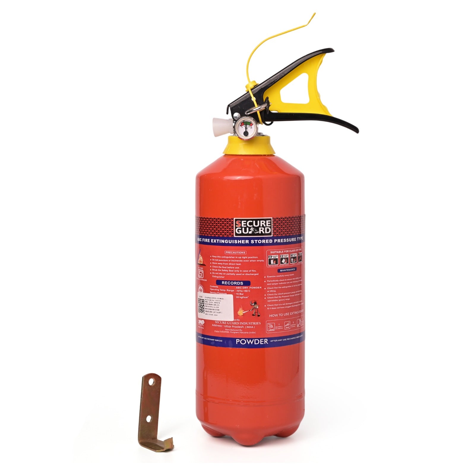Red Premium Abc Powder Type Fire Extinguisher Isi Mark 2KG