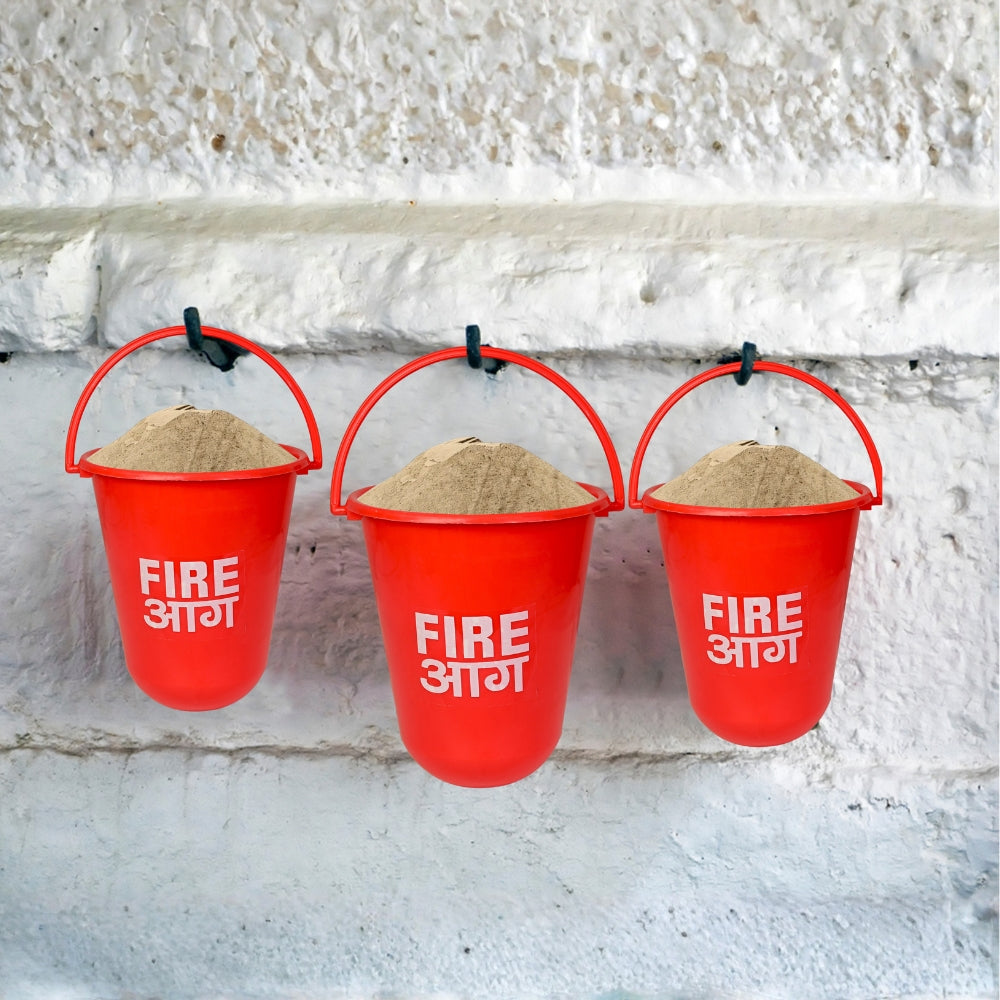 Red Fire Emergency Bucket (Polycarbonate) Material Pack of 1,2,4,6,8,10