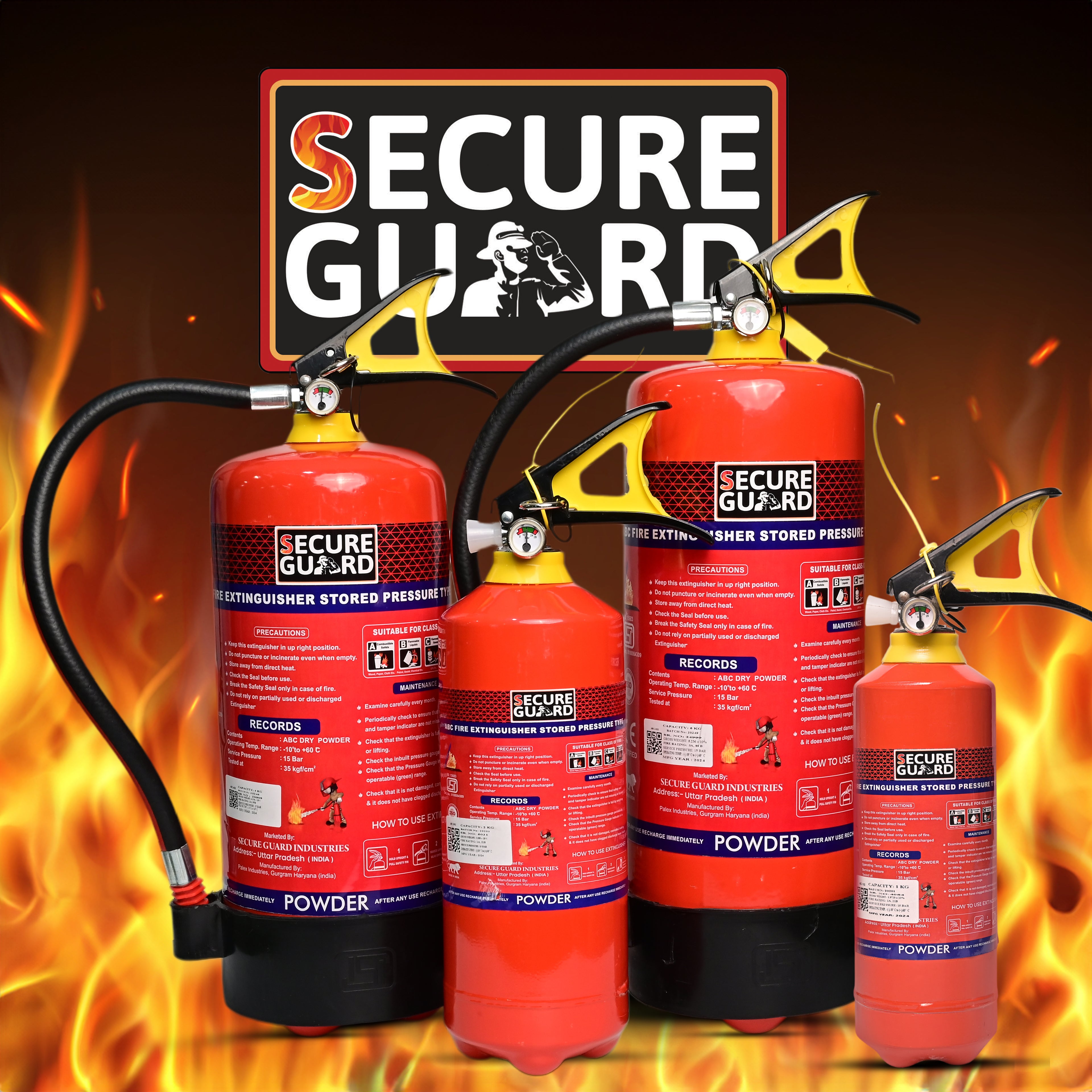 Red Premium Abc Powder Type Fire Extinguisher Isi Mark 2KG