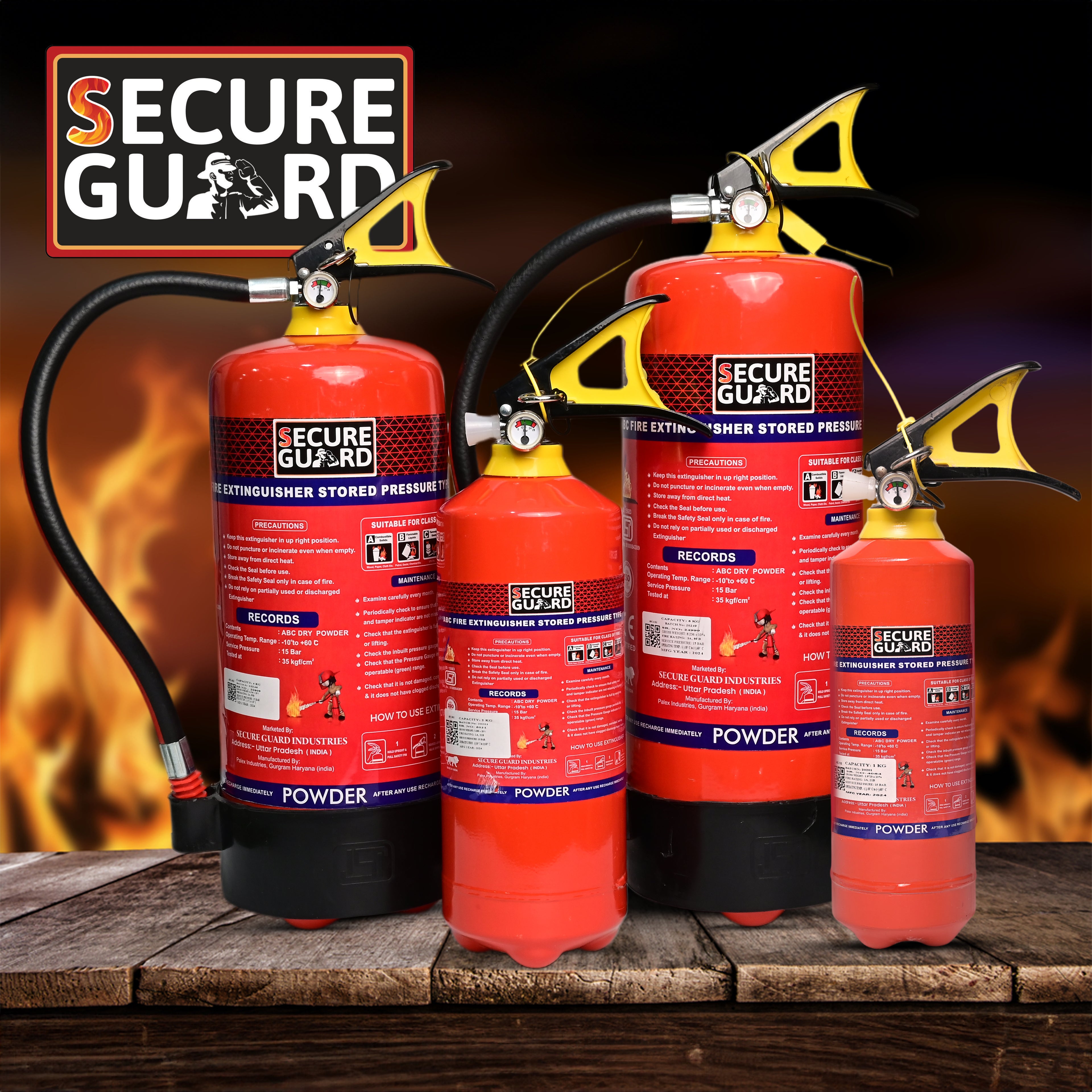 Red Premium Abc Powder Type Fire Extinguisher Isi Mark 1KG