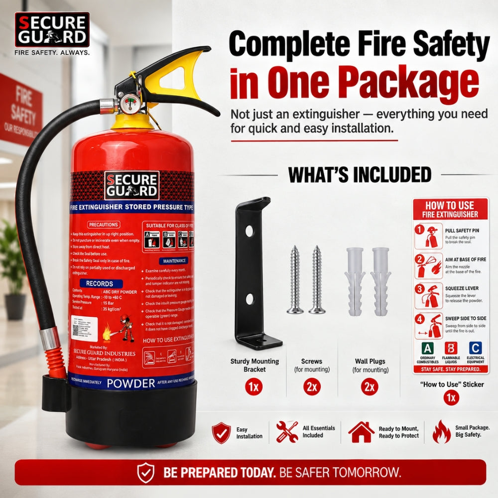 Red Premium Abc Powder Type Fire Extinguisher Isi Mark 1KG