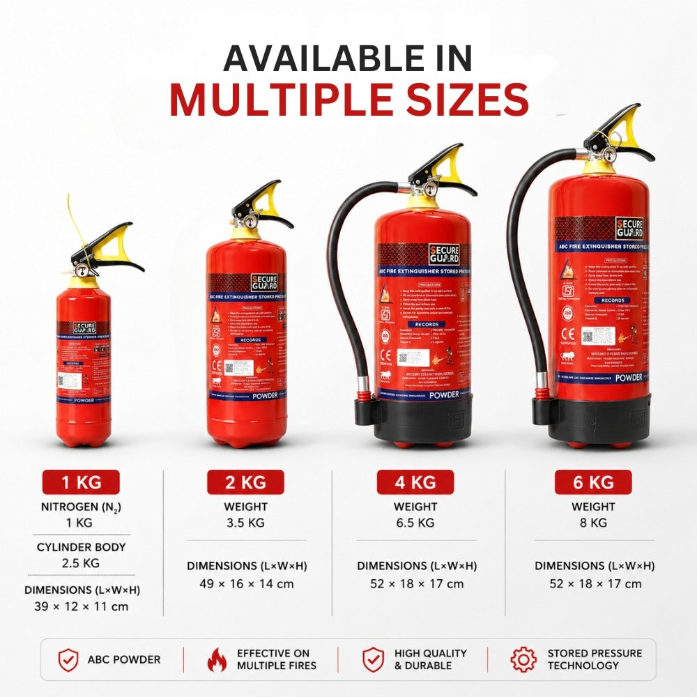 Red Premium Abc Powder Type Fire Extinguisher Isi Mark 1KG
