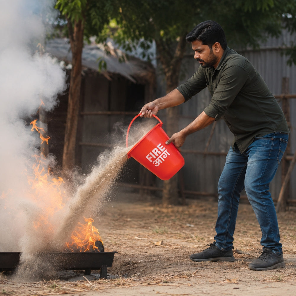 Red Fire Emergency Bucket (Polycarbonate) Material Pack of 1,2,4,6,8,10